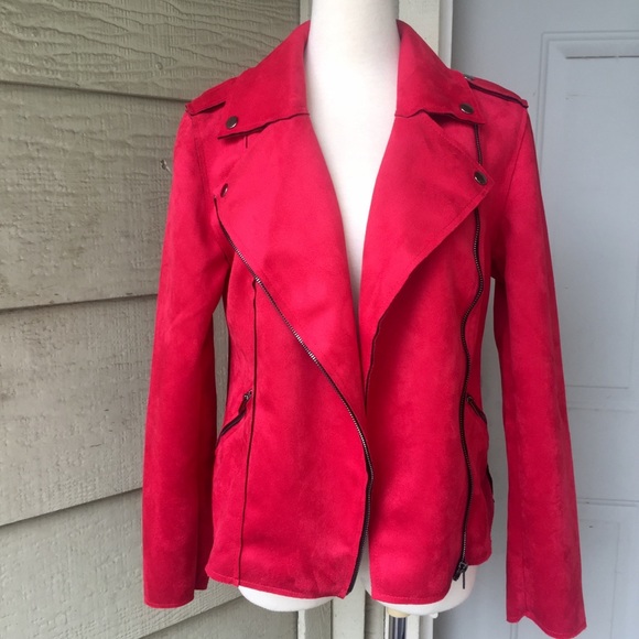 NWT Philosophy Red Faux Suede Moro Jacket Small - Picture 1 of 7